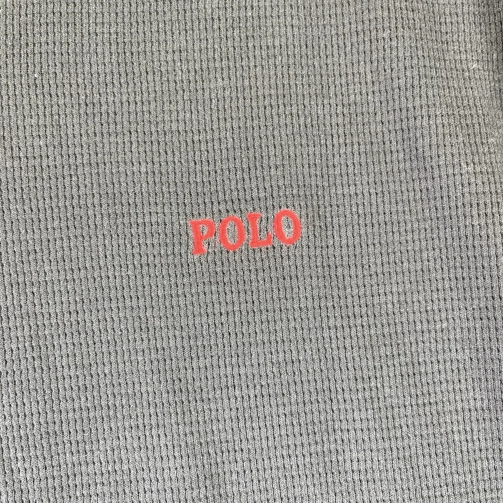 Polo Ralph Lauren Men's (L) waffle knit thermal‎ long sleeve polo black shirt